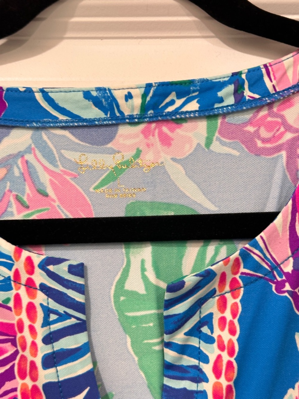 Lilly Pulitzer Blue Pink Green Tropical Print Tunic - Picture 5 of 5